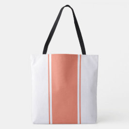 Chic Salmon Lodrät Tävla Rand på Crisp White Tygkasse