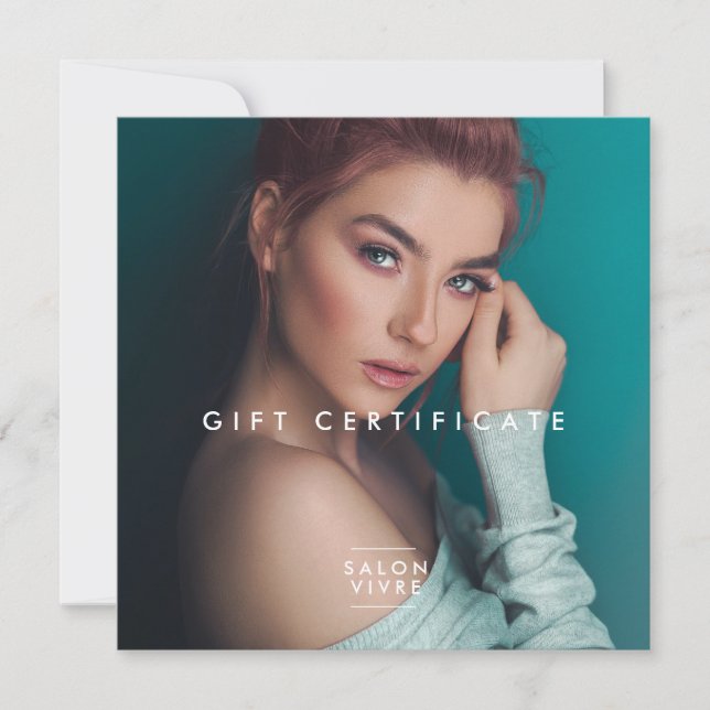 Chic Salon Gift-certifikat - modernt platta kort (Framsida)
