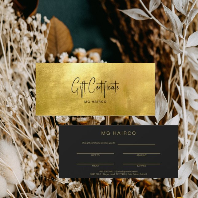 Chic Salon Guld & Black Gift Certificate (Skapare uppladdad)
