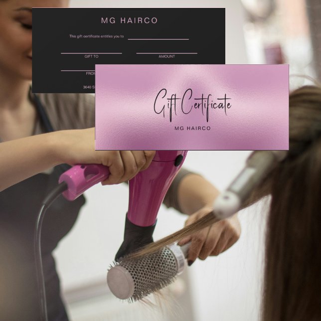 Chic Salon Metallic Rosa & Black Gift Certificate (Skapare uppladdad)