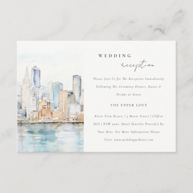 Chic San Francisco Landscape Wedding Reception Tilläggskort (Framsida)