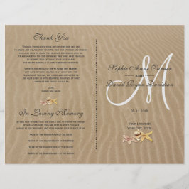 Chic Sand och Starfish Beach Wedding Program