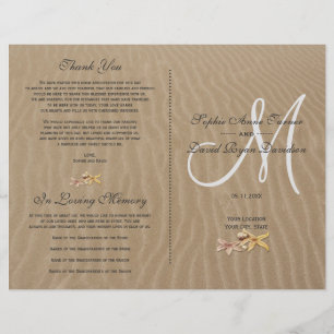 Chic Sand och Starfish Beach Wedding Program