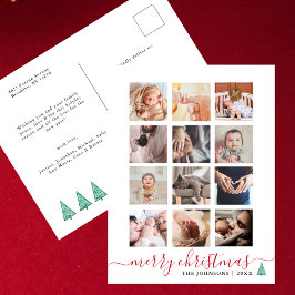 Chic Script 12 Fotokollage Elegant jul Helg Vykort