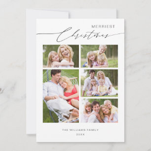 Chic Script 5 Family Photo Collage jul Julkort