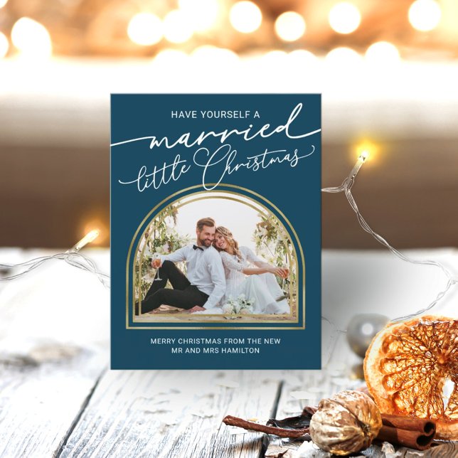 Chic Script Arch Helgdag Bröllop avisering Helg Vykort (Skapare uppladdad)