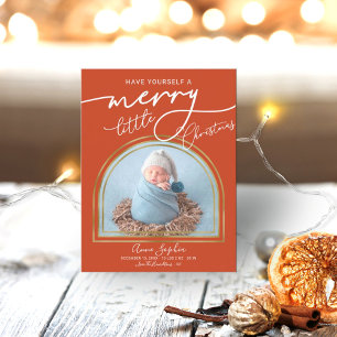 Chic Script Arch Ram Birth-meddelande Helg Vykort