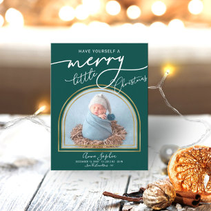 Chic Script Arch Ram Birth-meddelande Helg Vykort