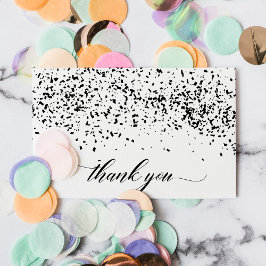Chic Script Black Confetti Studenten Tack