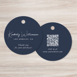 Chic Script Business QR Code Thank You Gift Tag Gåvor Etiketter