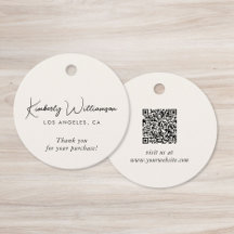 Chic Script Business QR-kod Tacksamt Gåvokort