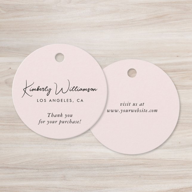 Chic Script Business Rosa Tacksamhetsetikett Gåvor Etiketter (Chic Script Business Pink Thank You Gift Tag)