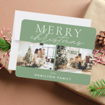 Chic Script Calligraphy God jul Two Photo