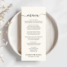 Chic Script Cream Wedding Reception