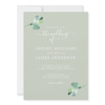 Chic Script Eucalyptus Foliage Minimal Bröllop