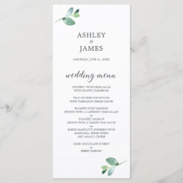 Chic Script Eucalyptus Foliage Minimal Bröllop Meny