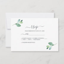 Chic Script Eucalyptus Foliage Minimal Bröllop
