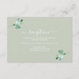 Chic Script Eucalyptus Foliage Wedding Reception Tilläggskort