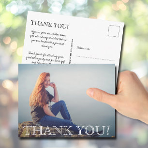 Chic Script Examen Foto Tack Vykort