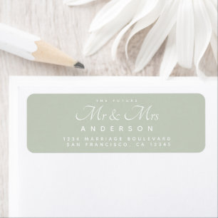Chic Script Future, fru Bröllop Adress Returadress Etikett