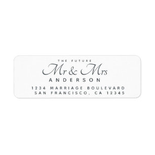 Chic Script Future Mr. Bröllop Returadress Etikett