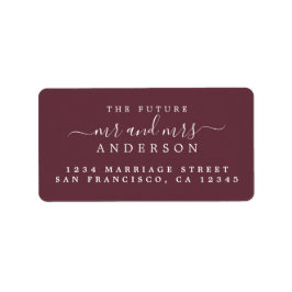 Chic Script Future Mr. Burgundy Returadress Adressetikett