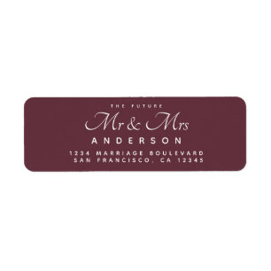 Chic Script Future Mr. Burgundy Returadress Etikett