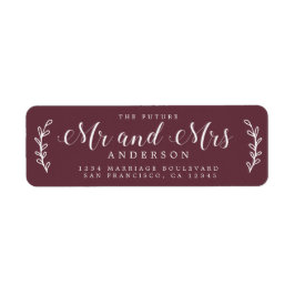 Chic Script Future Mr. Burgundy Returadress Etikett