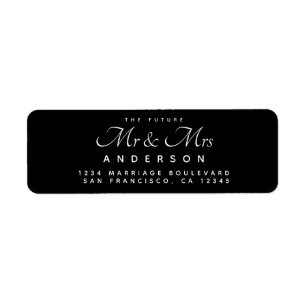 Chic Script Future Mr. Mrs Black Returadress Etikett