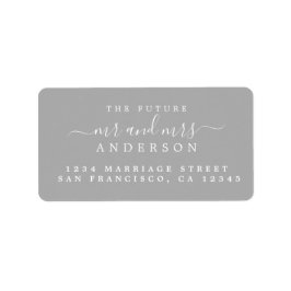 Chic Script Future, Mrs Bröllop Returadress Adressetikett