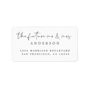 Chic Script Future, Mrs Bröllop Returadress Adressetikett