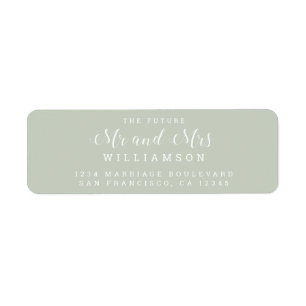 Chic Script Future, Mrs Bröllop Returadress Etikett