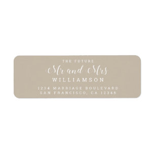 Chic Script Future, Mrs Bröllop Returadress Etikett