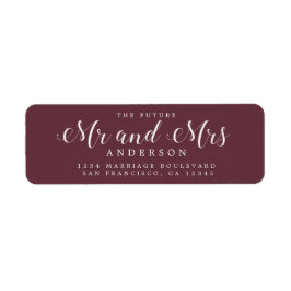 Chic Script Future, Mrs Bröllop Returadress Etikett