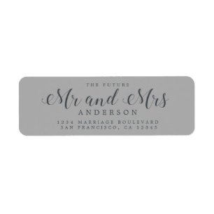 Chic Script Future, Mrs Bröllop Returadress Etikett