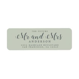 Chic Script Future, Mrs Bröllop Returadress Etikett
