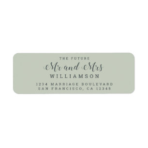 Chic Script Future, Mrs Bröllop Returadress Etikett