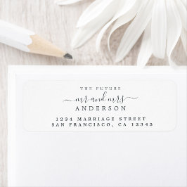 Chic Script Future, Mrs Bröllop Returadress Etikett