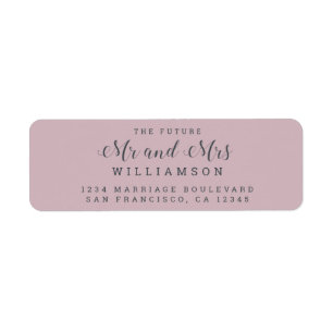 Chic Script Future, Mrs Bröllop Returadress Etikett