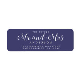 Chic Script Future, Mrs Bröllop Returadress Etikett