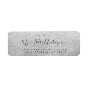 Chic Script Future, Mrs Bröllop Returadress Etikett