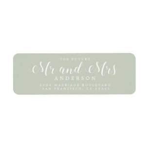 Chic Script Future, Mrs Bröllop Returadress Etikett