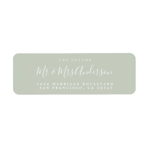 Chic Script Future, Mrs Bröllop Returadress Etikett