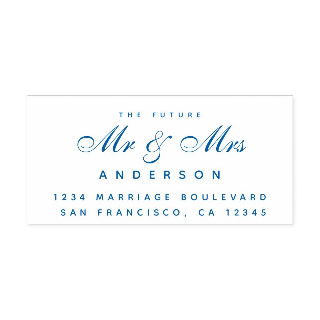 Chic Script Future, Mrs Bröllop Returadress Självfärgande Stämpel (Design)