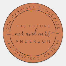 Chic Script Future, Mrs Returadress Orange Runt Klistermärke