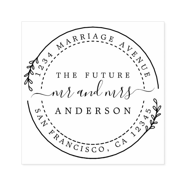 Chic Script Future, Mrs. Round Returadress Stämpel (Tryck)