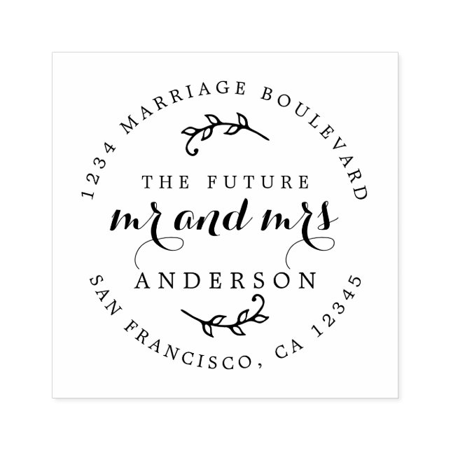 Chic Script Future, Mrs. Round Returadress Stämpel (Tryck)