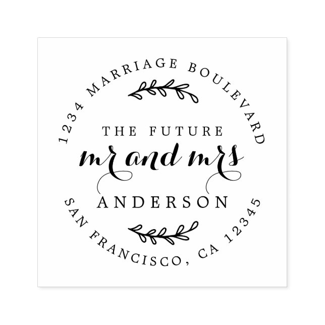 Chic Script Future, Mrs. Round Returadress Stämpel (Tryck)