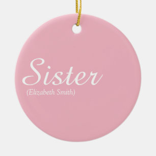 Chic Script Girly Rosa Rolig Cool Syster Definitio Julgransprydnad Keramik