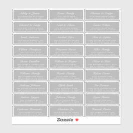 Chic Script Grått Bröllop Guest-Adressetiketter Klistermärken